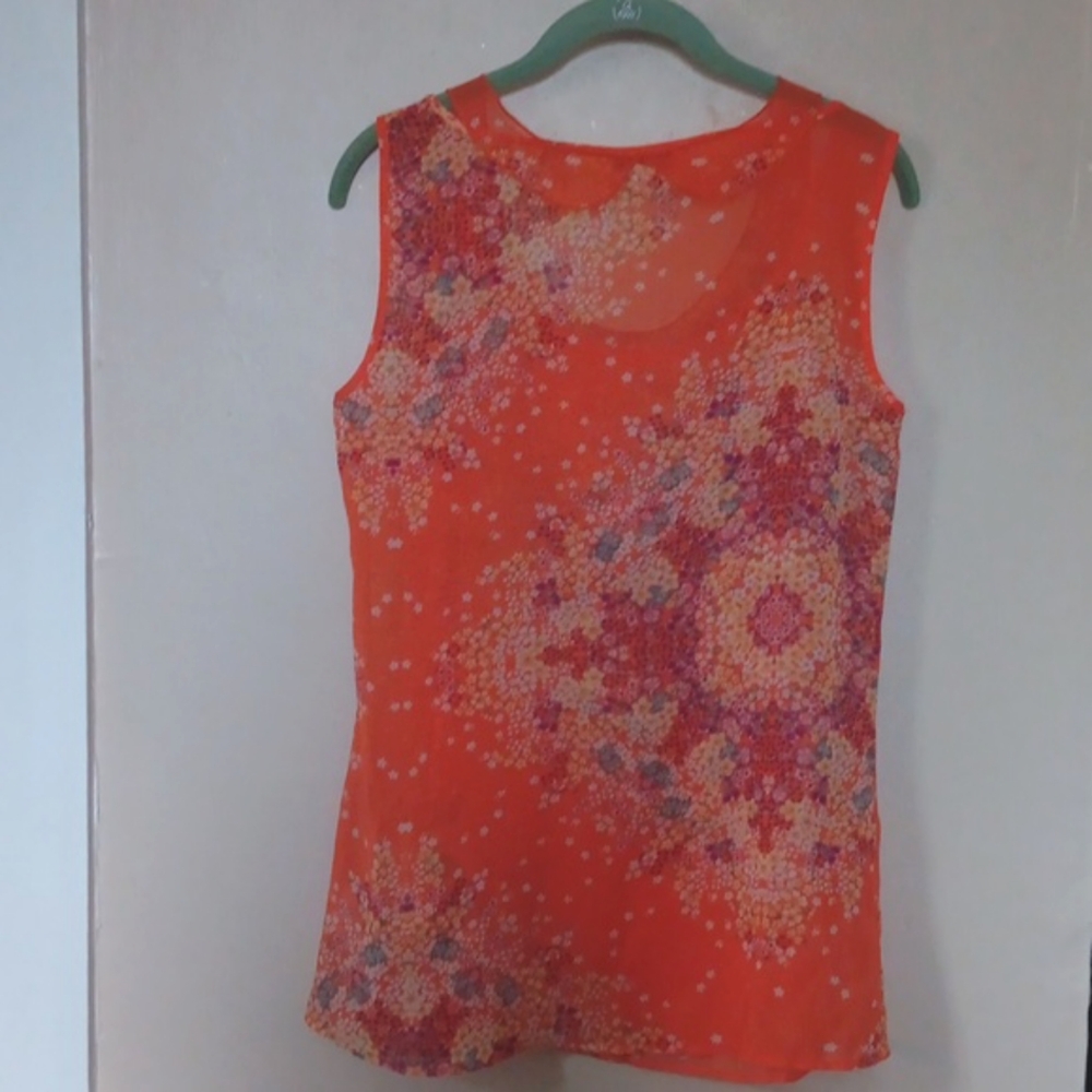CAbi Blouse Beautiful In Orange & Violet - Picture 9 of 10